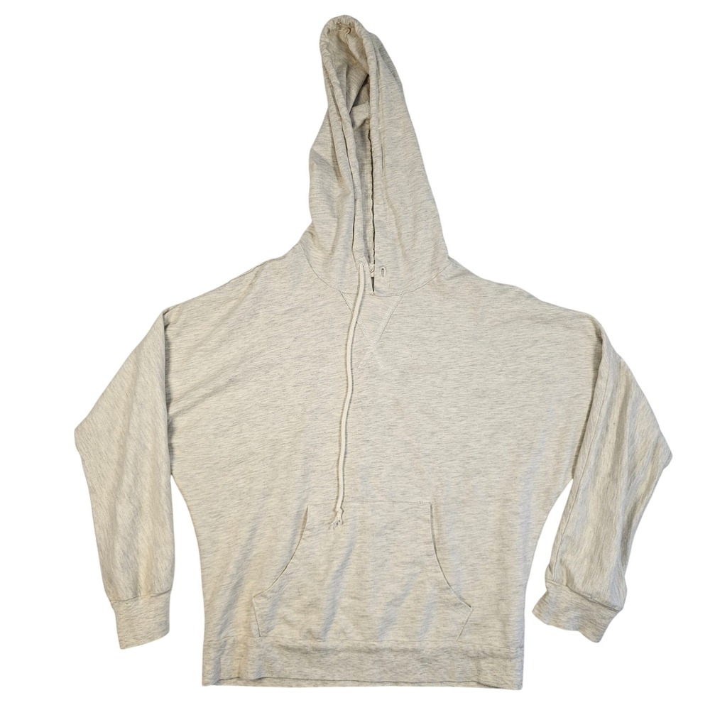 Forever 21 Oatmeal Heather Grey Batwing Pullover Hoodie Sweatshirt Medium‎